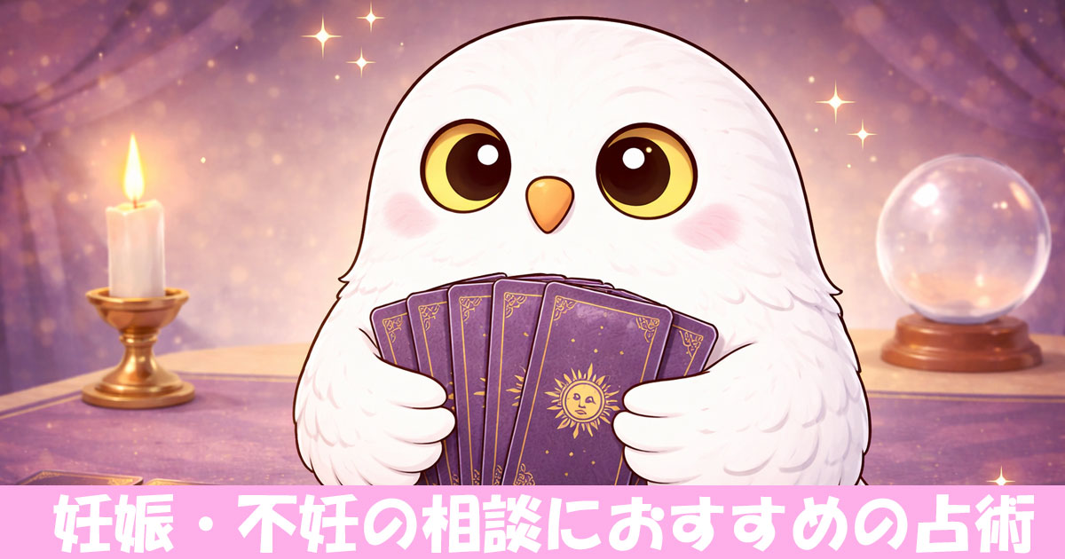 タロットを持ってるフクロウ