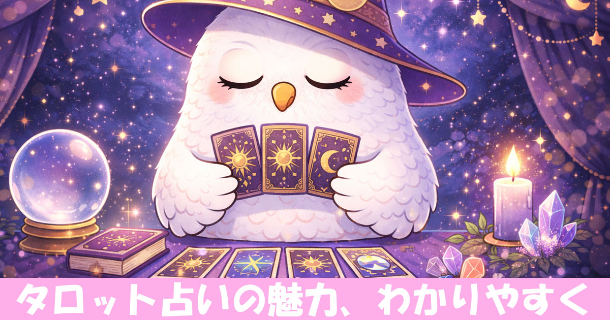 タロット占いをするフクロウ