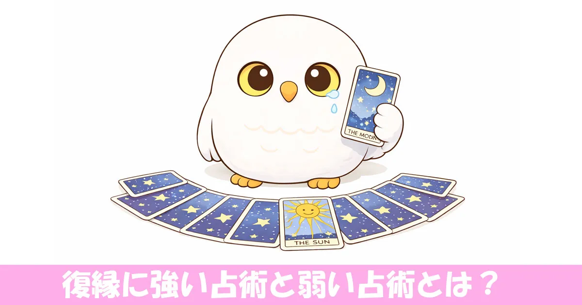 タロットカードを広げるフクロウ