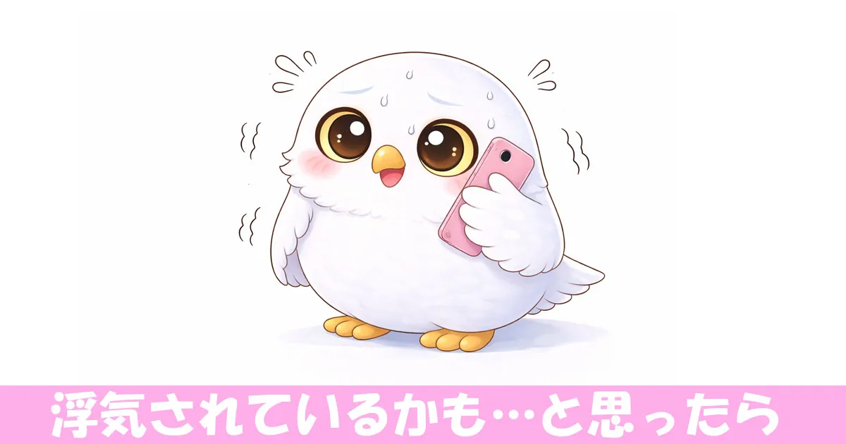 そわそわしながら電話をしているフクロウ