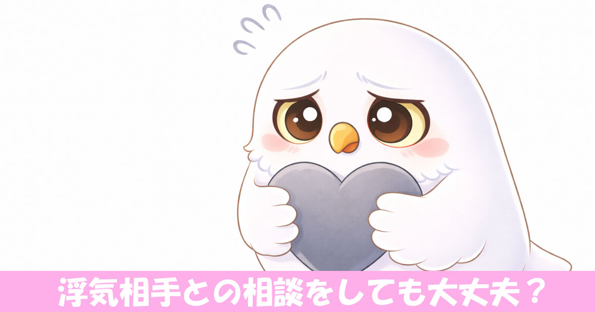 灰色のハートを持つフクロウのイラスト