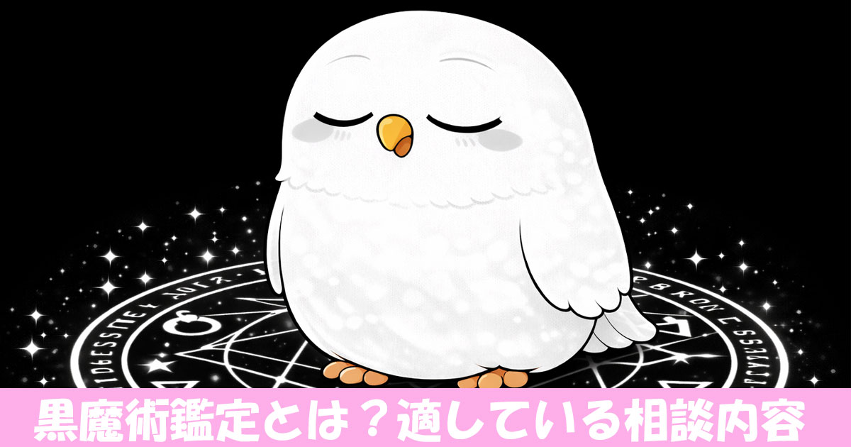 黒魔術をおこなうフクロウのイラスト